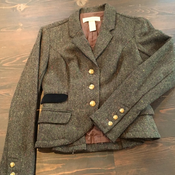 Wool blend jacket with trendy strap in back. - Picture 1 of 5
